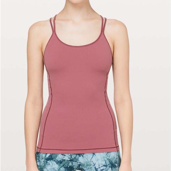 Lululemon Free To Be Scoop Neck Strappy Tank Top Nulu Misty Merlot Red 6 - Picture 1 of 9